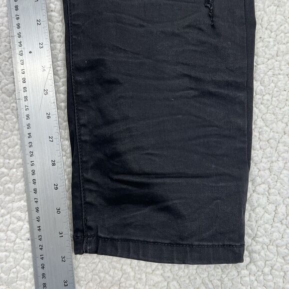 Smoke Rise Distressed Black Jeans Men’s 42x32 (Actual 40x32) Streetwear Moto - Picture 12 of 14